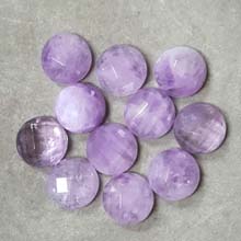 14MM FACETED ROUND CABOCHON CAPE AMETHYST(6PCS/BAG)